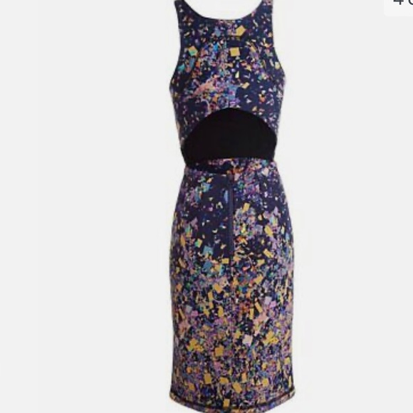 Cynthia Rowley Navy Confetti Print Open Back Dress Size 0 - Picture 4 of 11